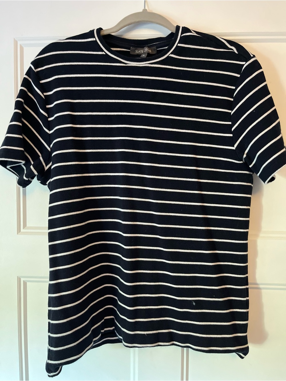 Slate & Stone Navy and White Horizontal Stripe Crew Tee